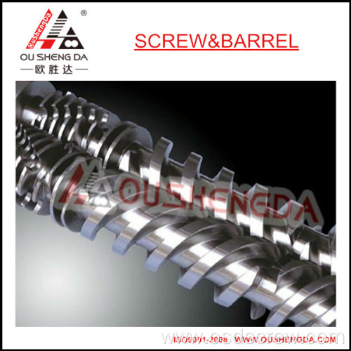 Conical twin screw and barrel for pvc profile extrusion machine